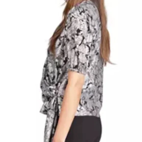 Women's Foil Paisley Wrap Top - Picture 2 of 3